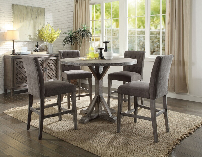 grey oak dining room set