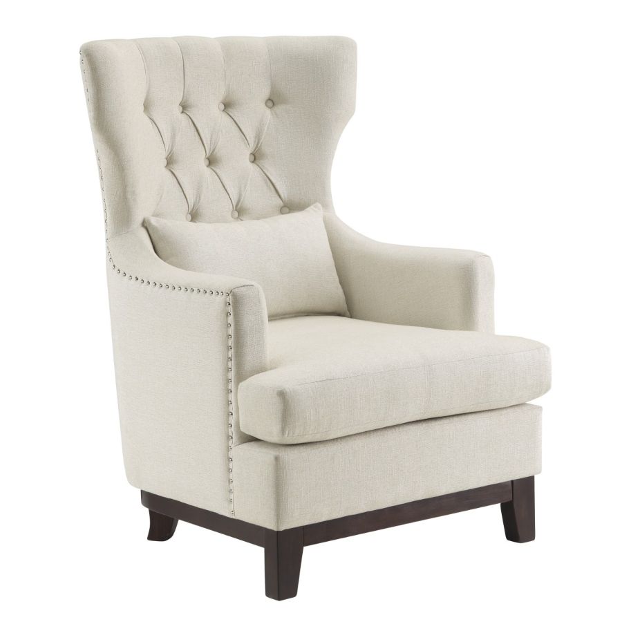 Homelegance 1217f4s Adriano High Wing Back Style Beige Fabric Accent Chair Nail Head Trim Amb 