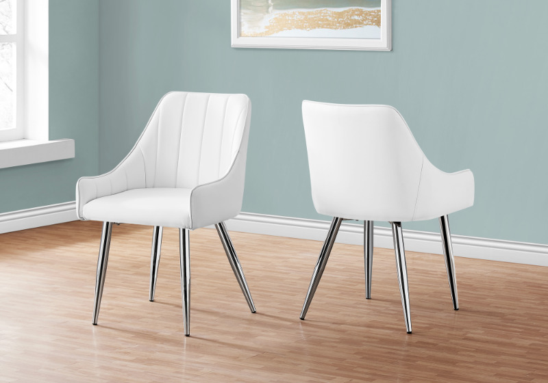 Chrome And White Leather Dining Room Chairs
