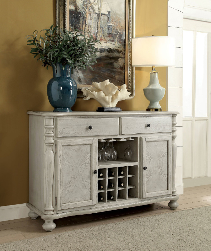 Cm3872wh Sv Siobhan Ii Antique White Finish Wood Dining Sideboard Server Console Table Amb 