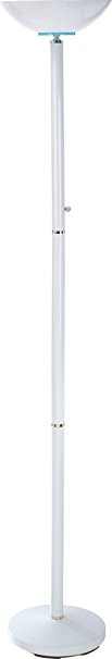 SH Lighting 3033WH Palacial standard bulb torchiere floor lamp 72" h white with rotary switch 