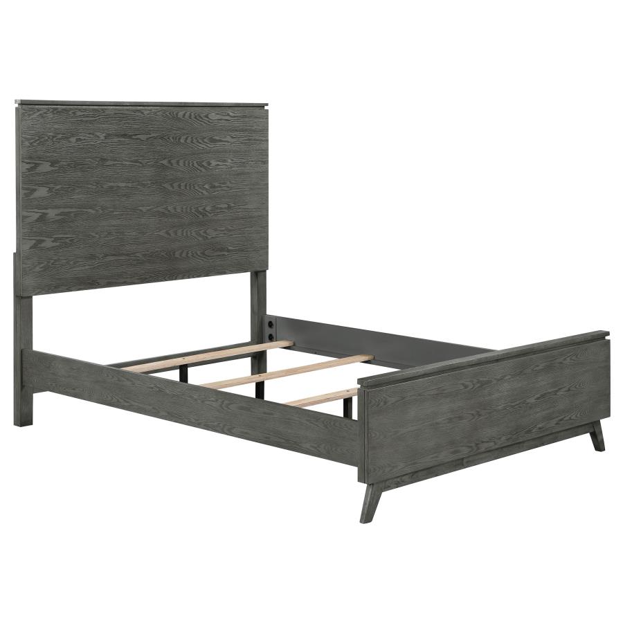 Coaster 224601Q-S4 4 pc Nathan grey natural wood grain look finish faux marble top modern style bedroom set