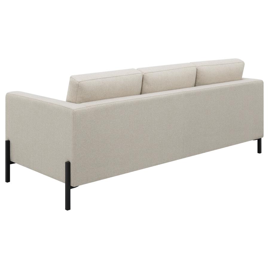 Coaster 509901-S2 2 pc Wildon home tilly oatmeal fabric mid century modern sofa and love seat set