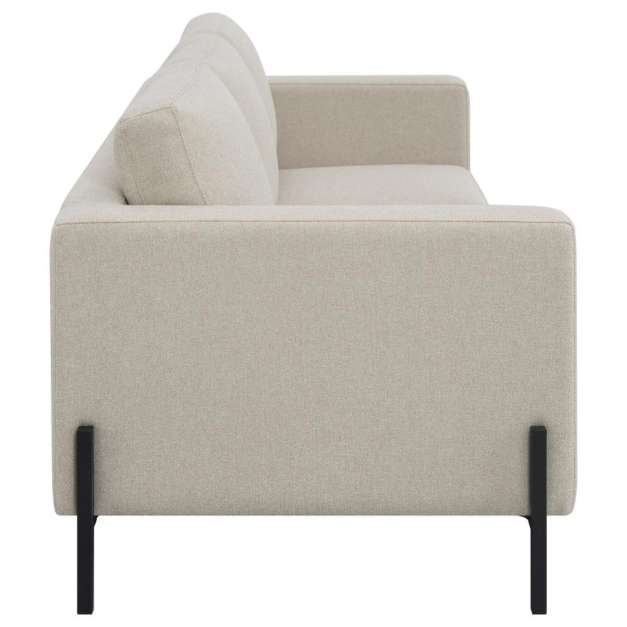 Coaster 509901-S2 2 pc Wildon home tilly oatmeal fabric mid century modern sofa and love seat set