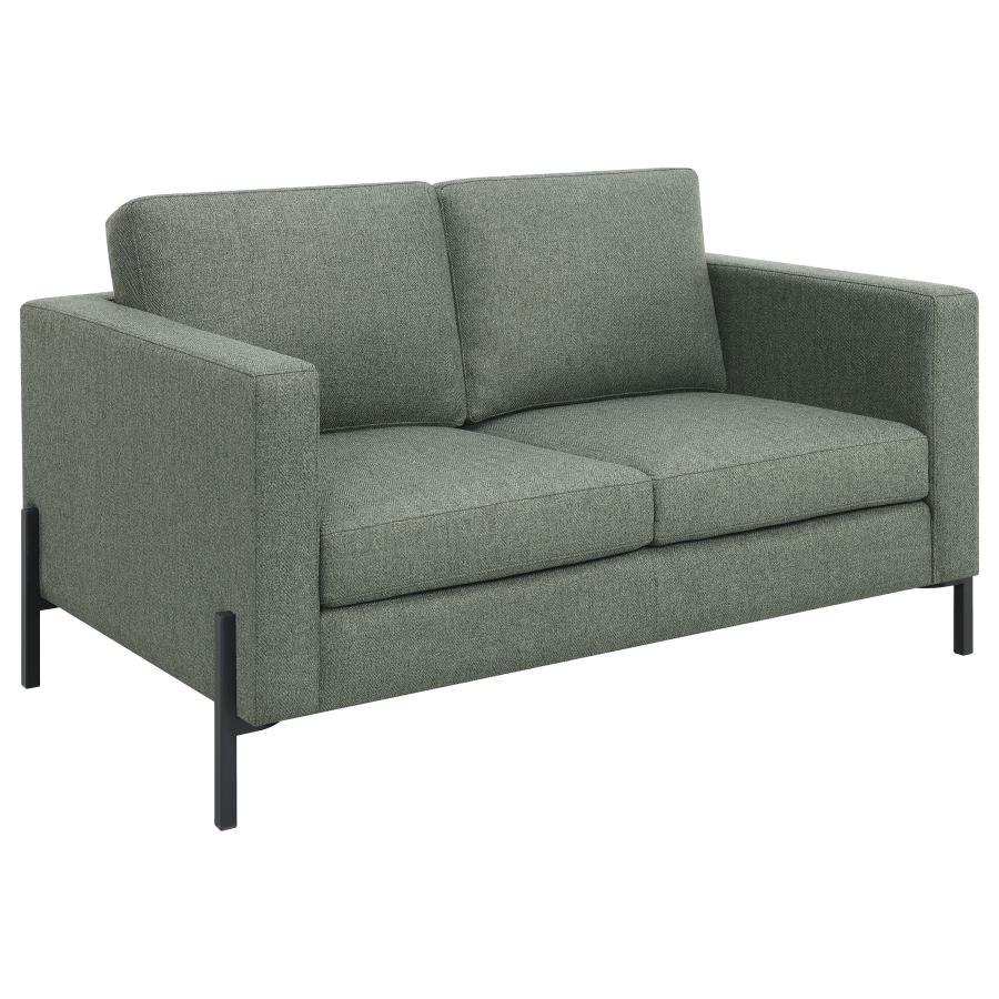 Coaster 509904-S2 2 pc Wildon home tilly sage fabric mid century modern sofa and love seat set