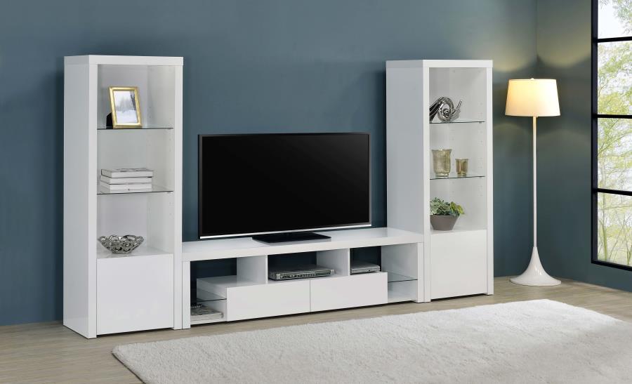 Coaster 704251-54 3 pc Wildon home jude white finish wood modern TV stand entertainment center