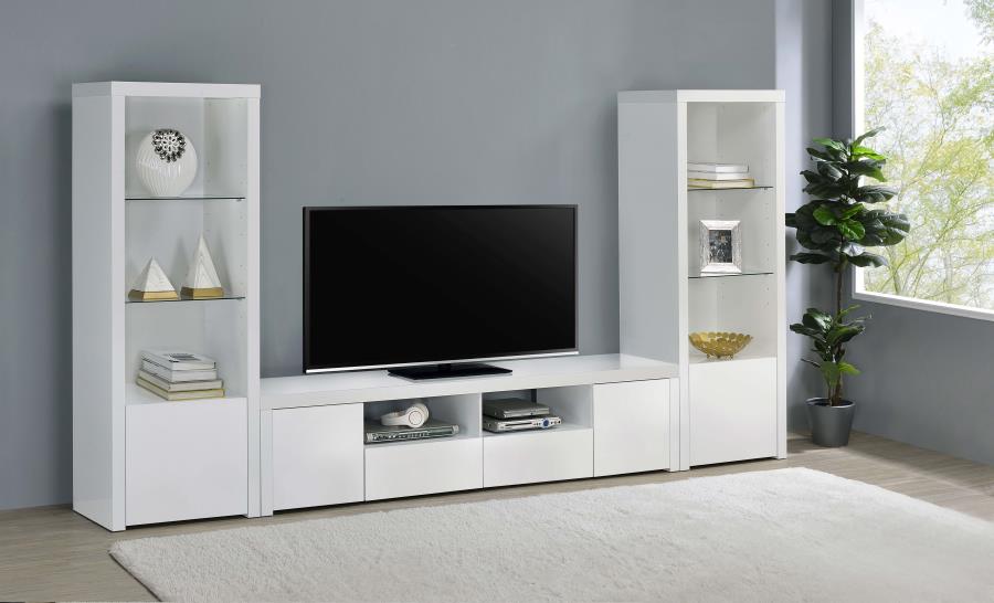 Coaster 704262-54 3 pc Wildon home jude white finish wood modern TV stand entertainment center