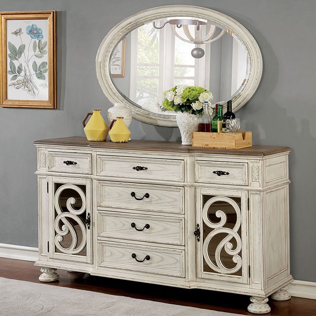 CM3150WH-SV Arcadia antique white finish wood dining sideboard server buffet table. ***Labor Day Sale Going On Now***Discounted Price When You Add To Cart up to 35% off. Click Acima Leasing Easy Lease and Application Process at ambfurniture.com