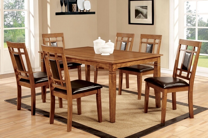 CM3502T-7PK 7 pc freeman i oak finish wood dining set | AMB ...