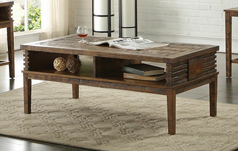 Acme 83660 Andria reclaimed oak finish wood coffee table | AMB Furniture