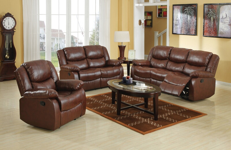 Acme 50010-11 2 pc fullerton brown bonded leather match sofa and love ...